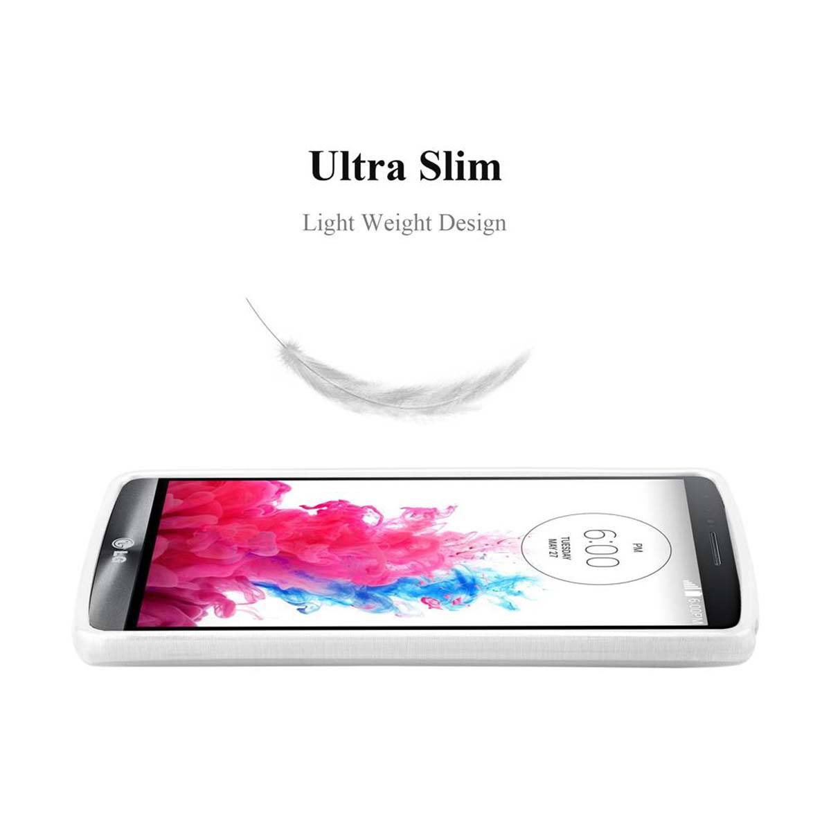 Cadorabo Hülle für LG G3 STYLUS Schutz Hülle in Silber Schutzhülle TPU Silikon Etui Case Cover