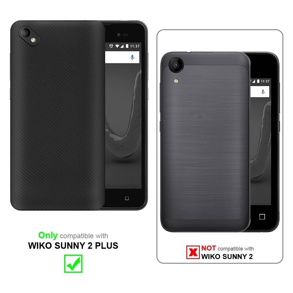 Cadorabo Panzer Folie für WIKO SUNNY 2 PLUS Schutzfolie in Transparent Gehärtetes Tempered Display-Schutzglas