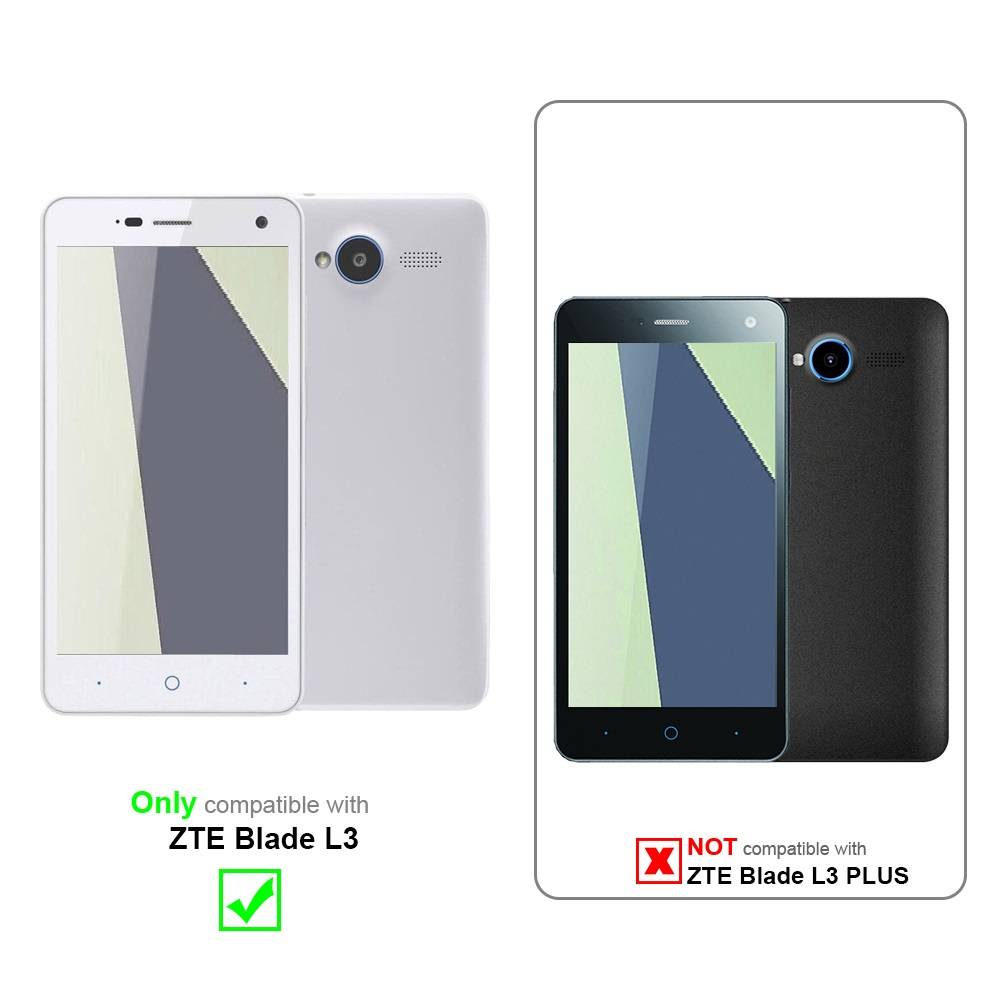 Cadorabo Panzer Folie für ZTE Blade L3 Schutzfolie in Transparent Gehärtetes Tempered Display-Schutzglas