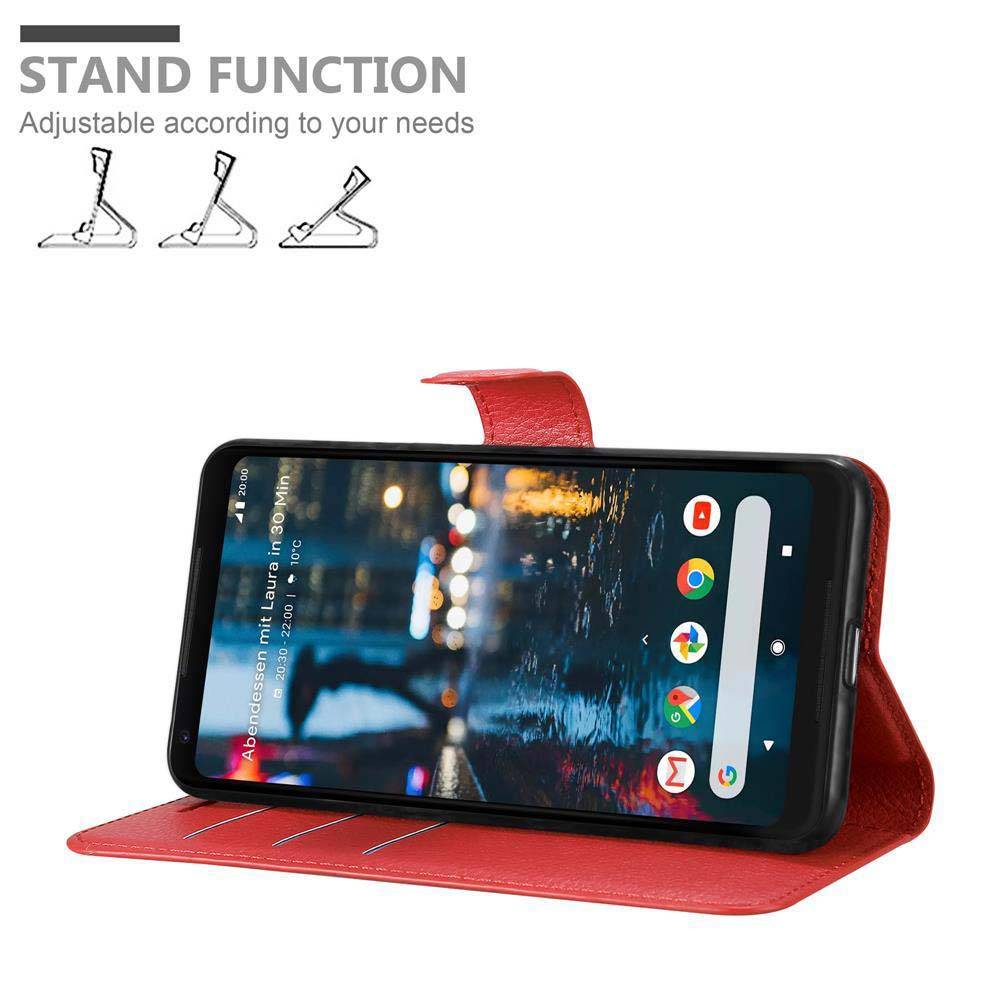 Cadorabo Hülle für Google PIXEL 2 XL Schutz Hülle in Rot Handyhülle Etui Case Cover Magnetverschluss