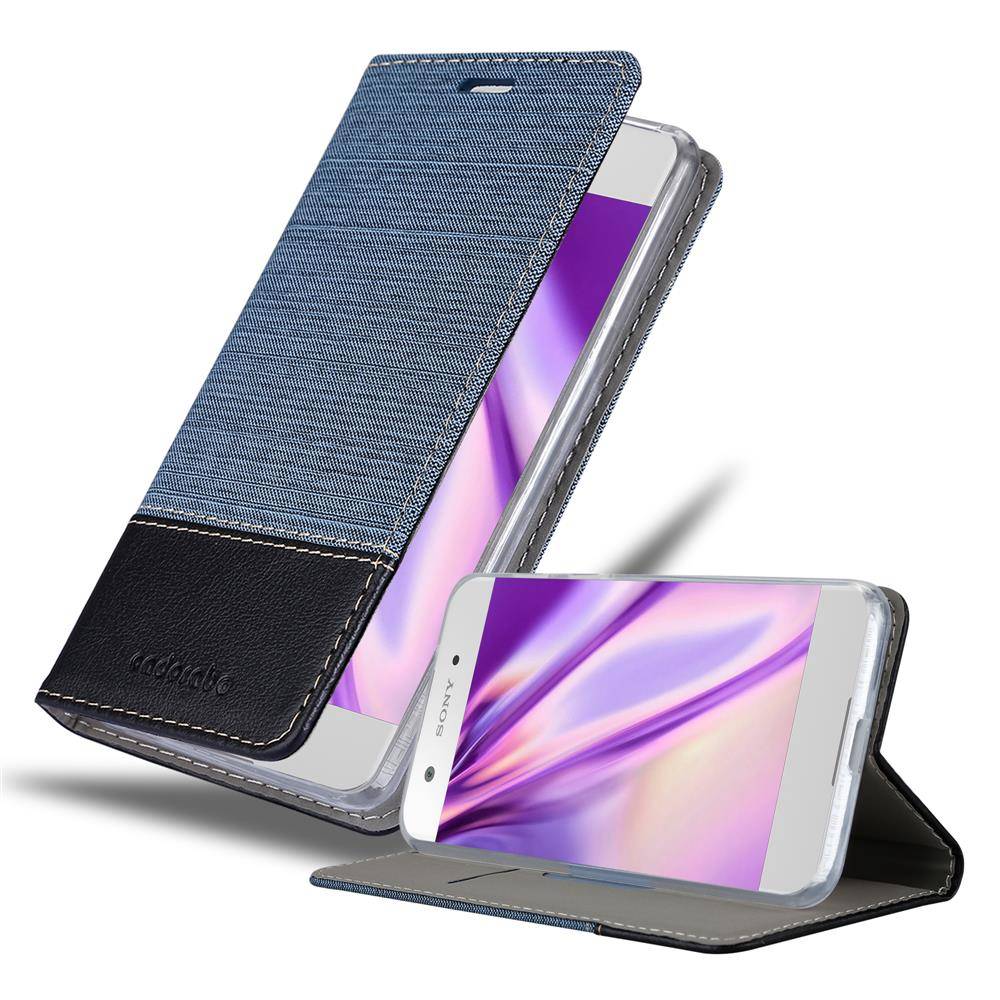 Cadorabo Hülle für Sony Xperia XA1 Schutzhülle in Blau Handy Hülle Etui Book Case Cover