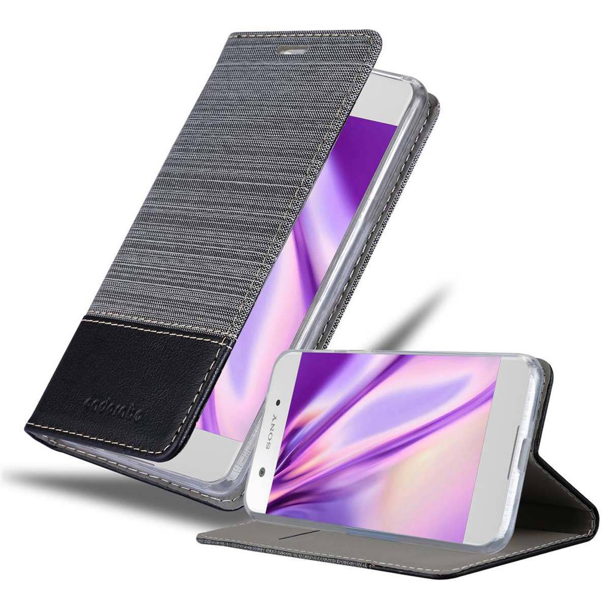 Cadorabo Hülle für Sony Xperia XA1 Schutzhülle in Grau Handy Hülle Etui Book Case Cover