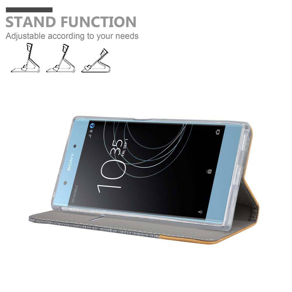 Cadorabo Hülle für Sony Xperia XA1 Schutzhülle in Grau Handy Hülle Etui Book Case Cover