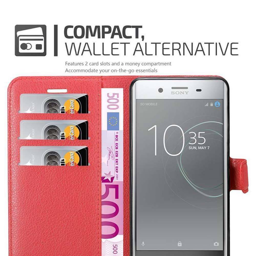 Cadorabo Hülle für Sony Xperia XZ PREMIUM Schutz Hülle in Rot Handyhülle Etui Case Cover Magnetverschluss