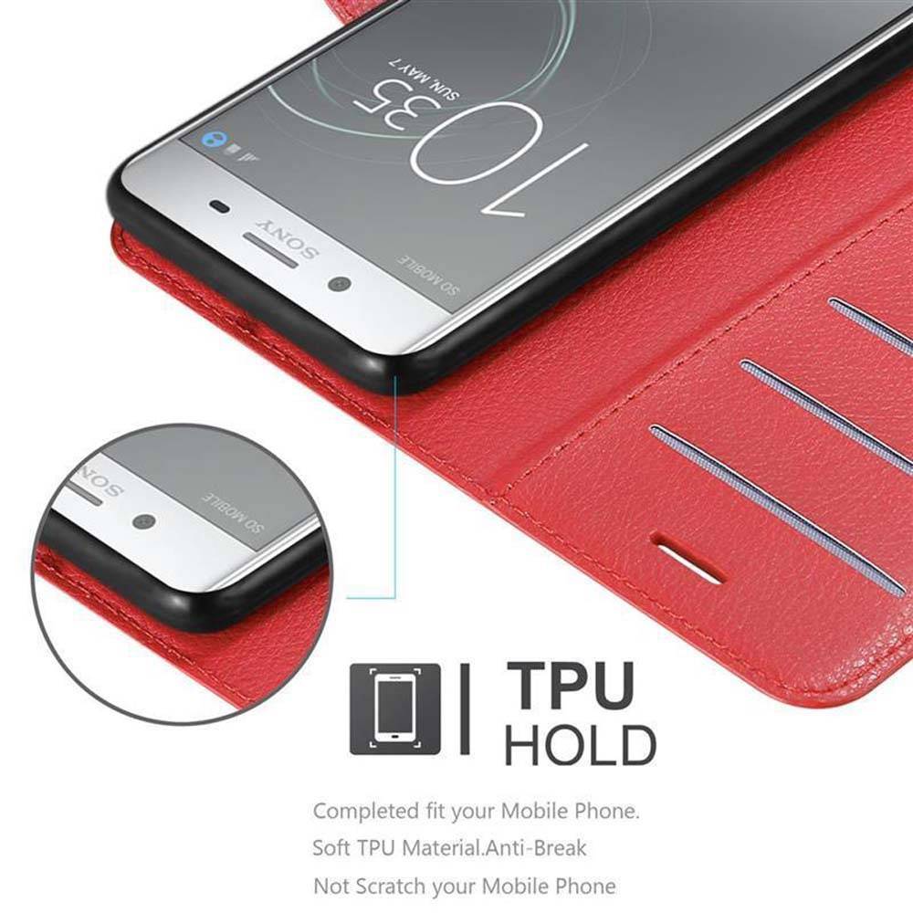 Cadorabo Hülle für Sony Xperia XZ PREMIUM Schutz Hülle in Rot Handyhülle Etui Case Cover Magnetverschluss