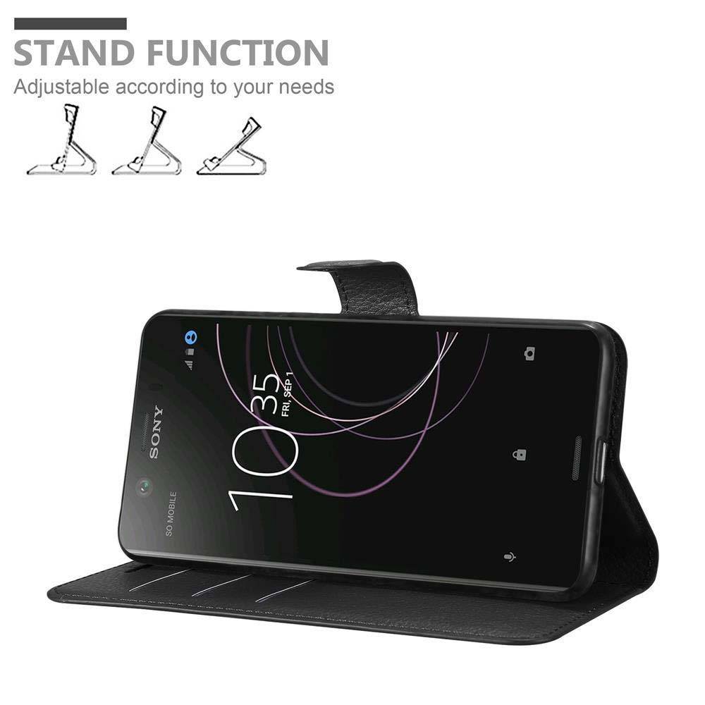 Cadorabo Hülle für Sony Xperia XZ1 COMPACT Schutz Hülle in Schwarz Handyhülle Etui Case Cover Magnetverschluss