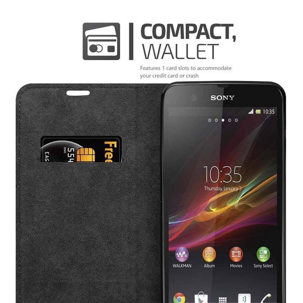 Cadorabo Hülle für Sony Xperia Z Schutz Hülle in Braun Handyhülle Etui Case Cover Magnetverschluss