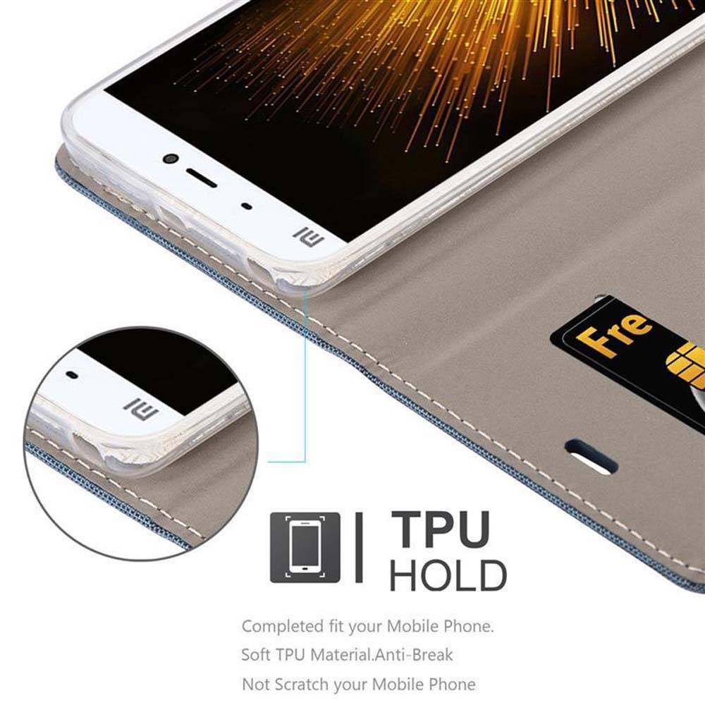 Cadorabo Hülle für Xiaomi Mi 5s Schutzhülle in Blau Handy Hülle Etui Book Case Cover