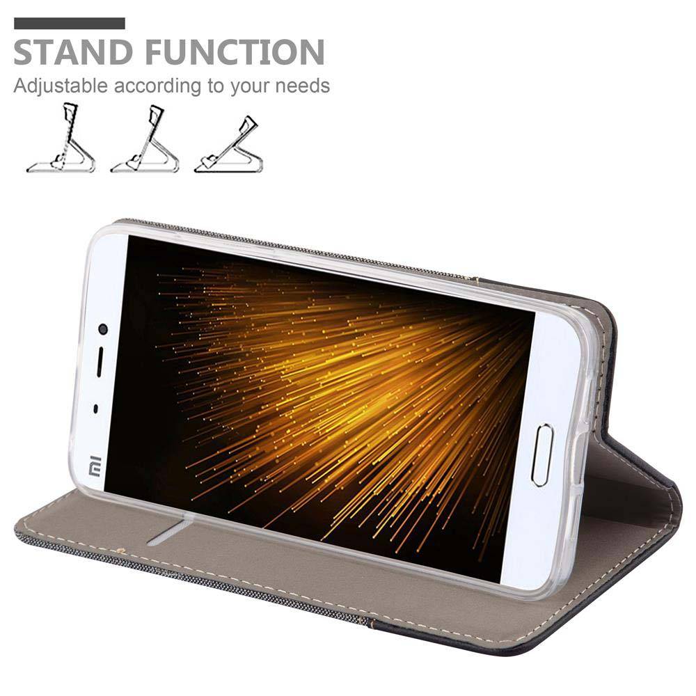 Cadorabo Hülle für Xiaomi Mi 5s Schutzhülle in Grau Handy Hülle Etui Book Case Cover
