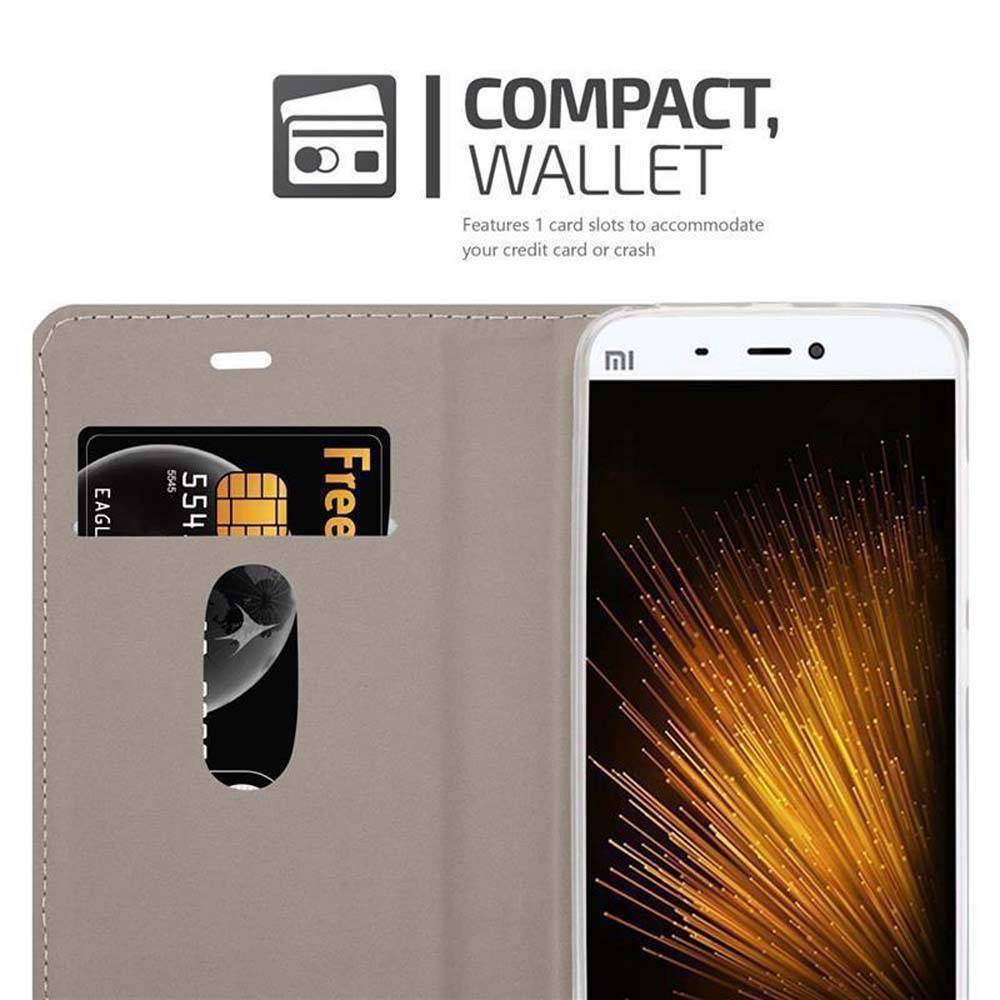 Cadorabo Hülle für Xiaomi Mi 5s Schutzhülle in Grau Handy Hülle Etui Book Case Cover