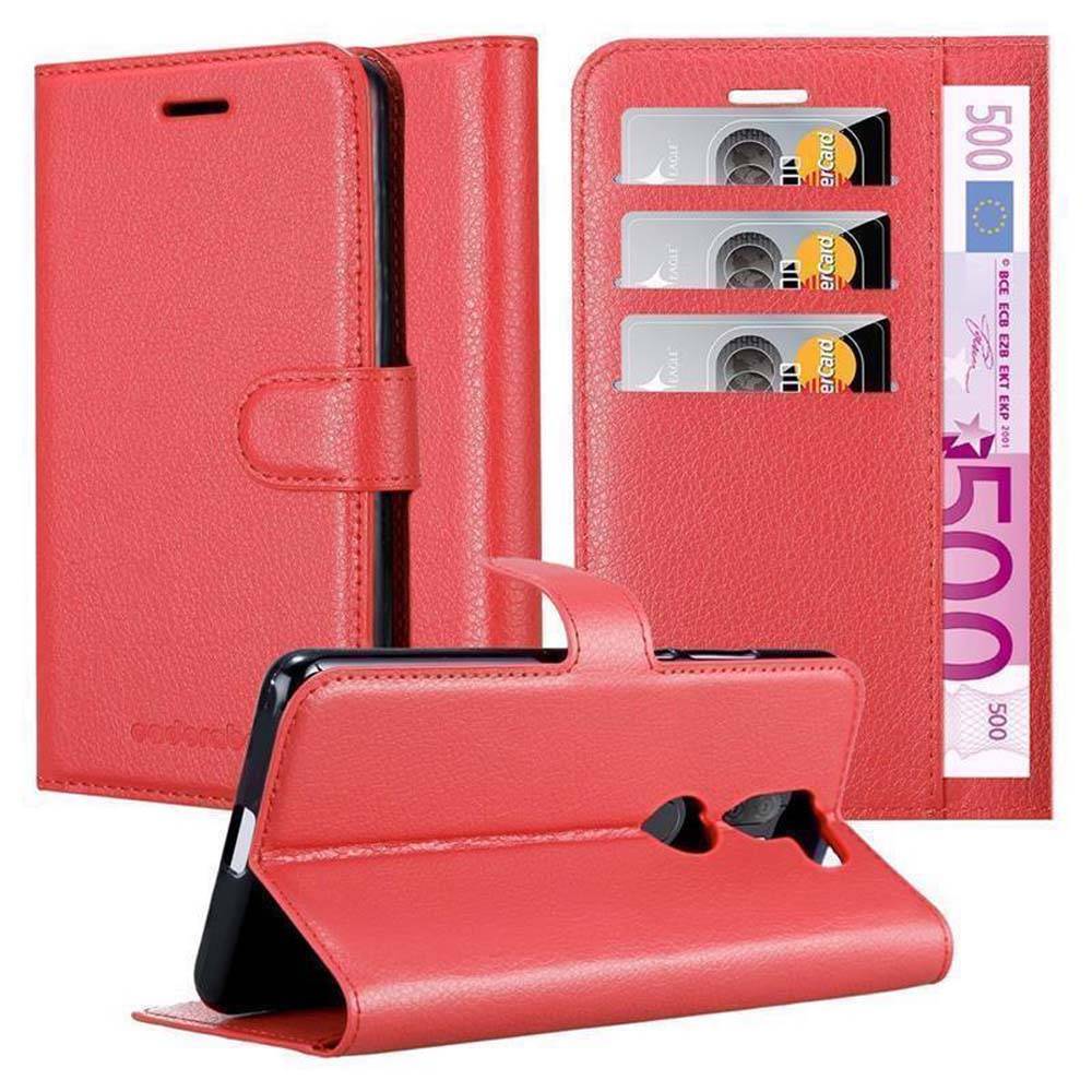 Cadorabo Hülle für Xiaomi Mi 5s PLUS Schutz Hülle in Rot Handyhülle Etui Case Cover Magnetverschluss
