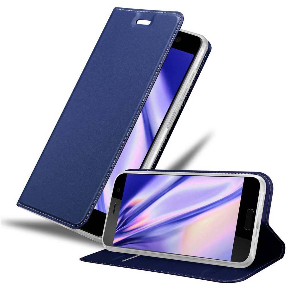 Cadorabo Handyhülle für HTC U PLAY Schutz Hülle in Blau Cover Etui Book Case Booklet