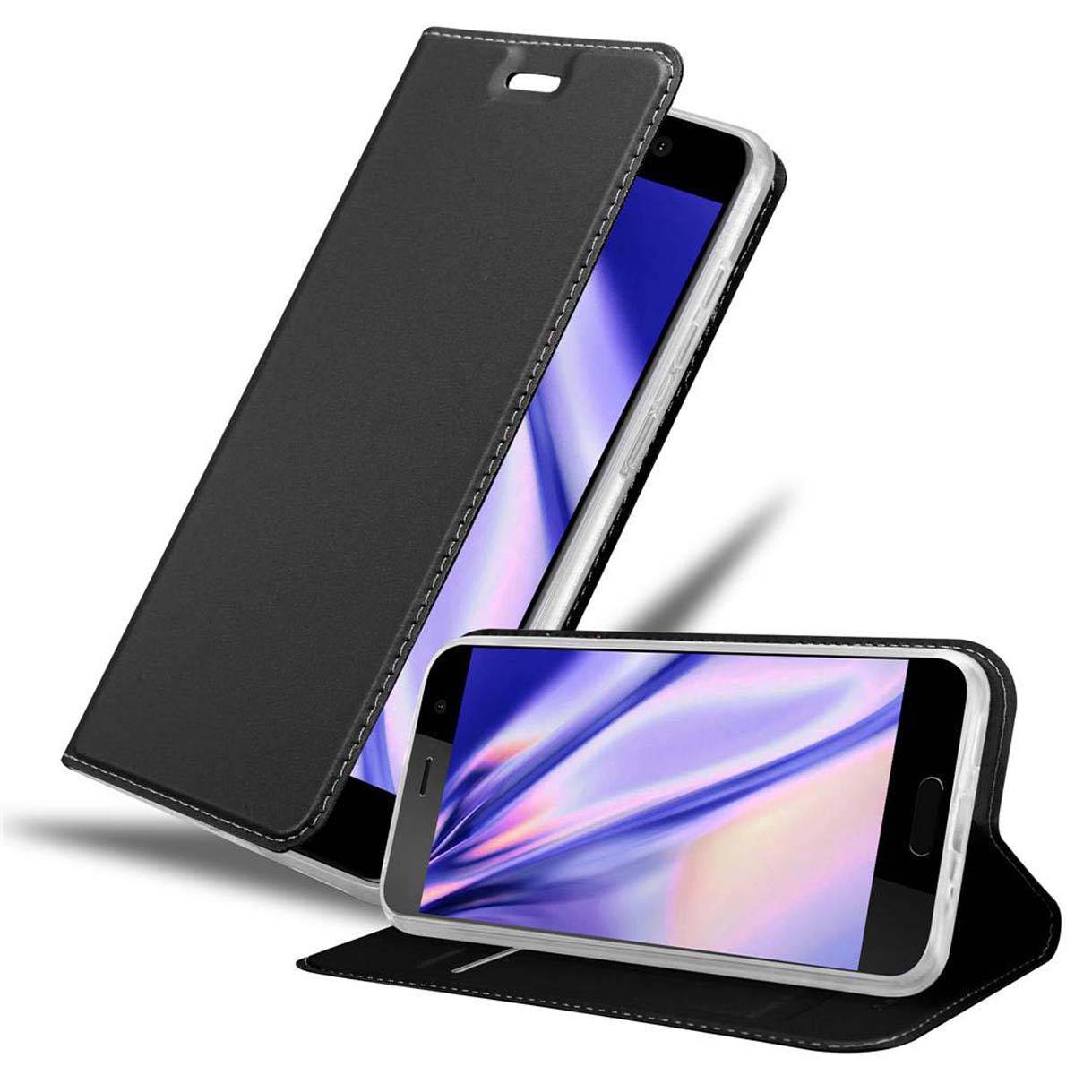 Cadorabo Handyhülle für HTC U PLAY Schutz Hülle in Schwarz Cover Etui Book Case Booklet