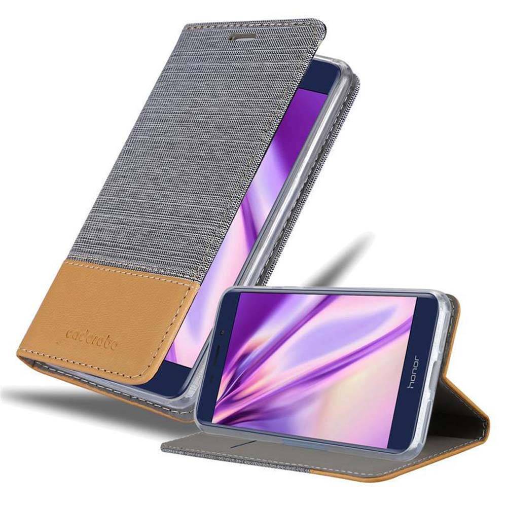 Cadorabo Hülle für Honor V9 PLAY Schutzhülle in Grau Handy Hülle Etui Book Case Cover