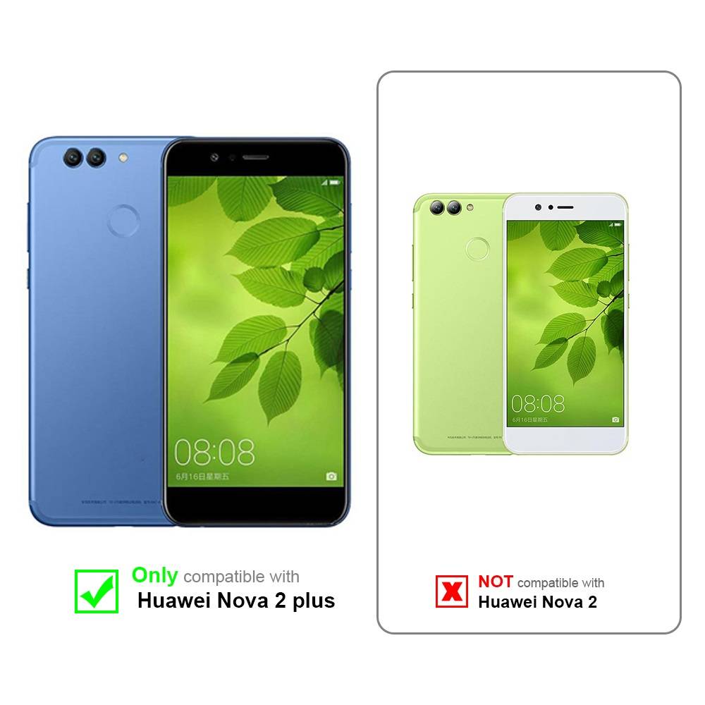 Cadorabo Panzerfolie für Huawei NOVA 2 PLUS Schutzfolie in Schwarz Vollbild Folie Tempered Display Schutzglas
