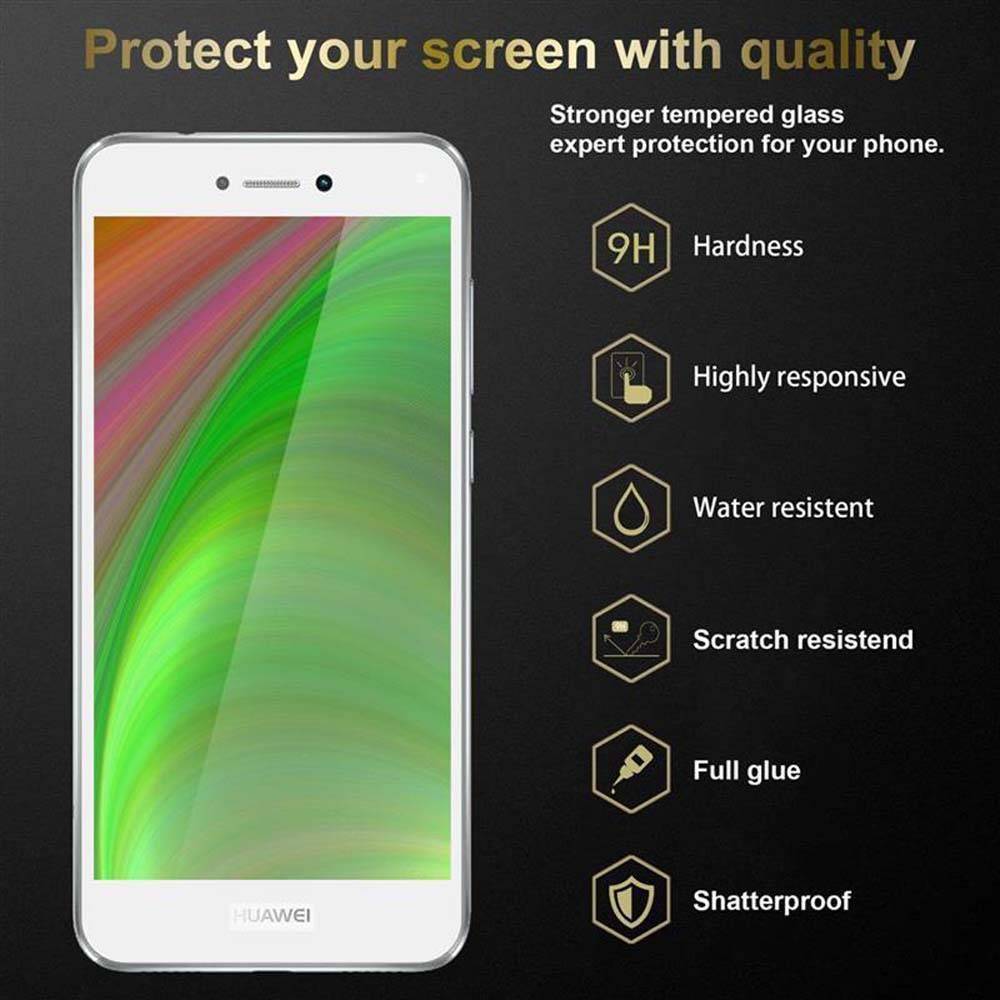 Cadorabo Panzerfolie für Huawei NOVA LITE Schutzfolie in Weiß Vollbild Folie Tempered Display Schutzglas