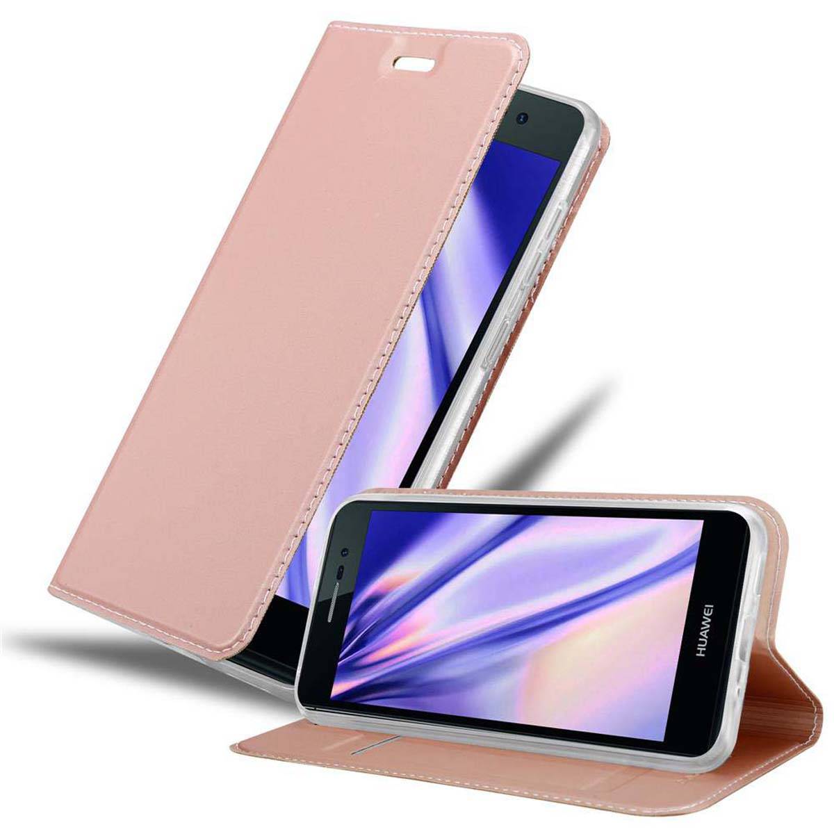 Cadorabo Handyhülle für Huawei ASCEND P7 Schutz Hülle in Rosa Cover Etui Book Case Booklet