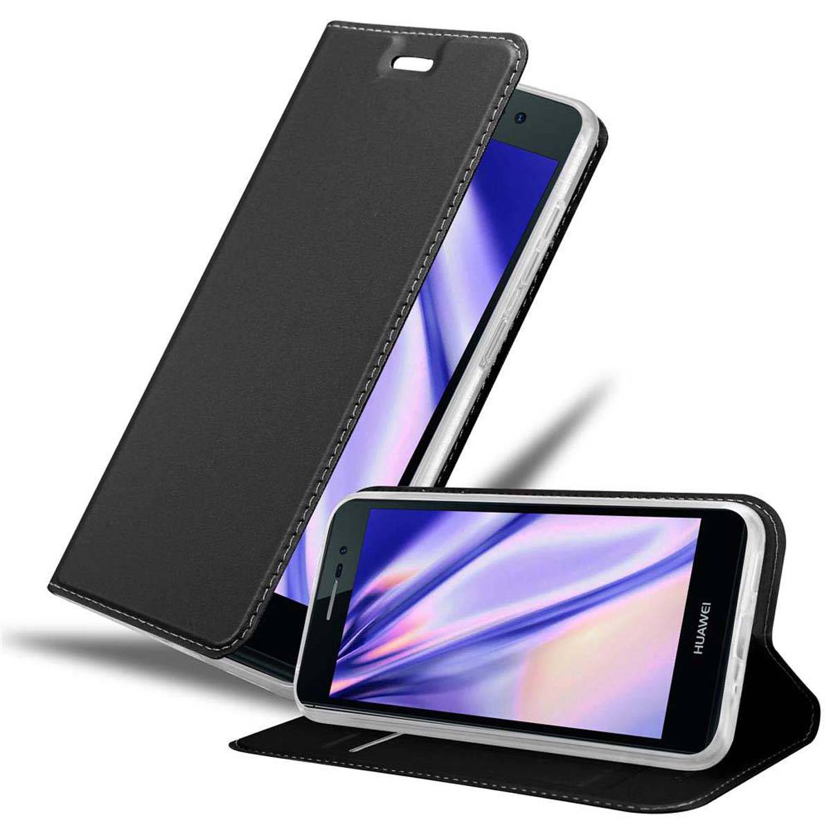 Cadorabo Handyhülle für Huawei ASCEND P7 Schutz Hülle in Schwarz Cover Etui Book Case Booklet
