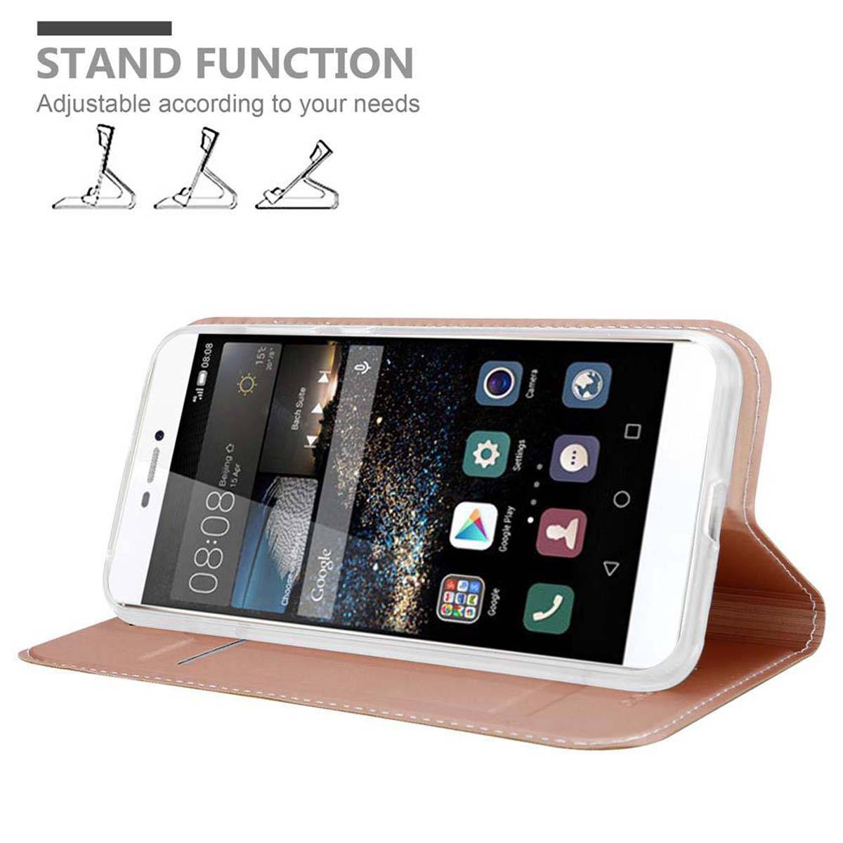 Cadorabo Handyhülle für Huawei P8 Schutz Hülle in Rosa Cover Etui Book Case Booklet