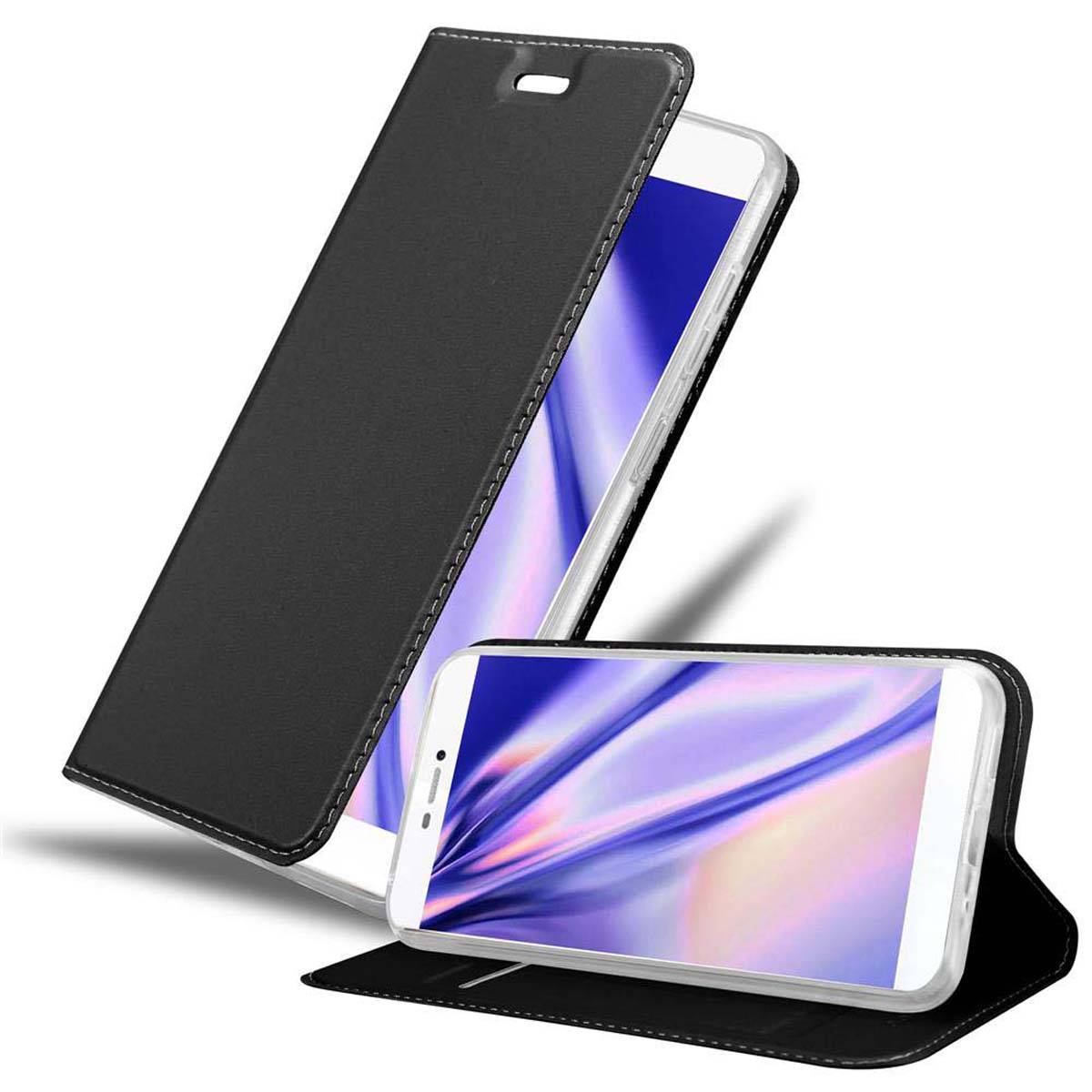 Cadorabo Handyhülle für Huawei P8 Schutz Hülle in Schwarz Cover Etui Book Case Booklet