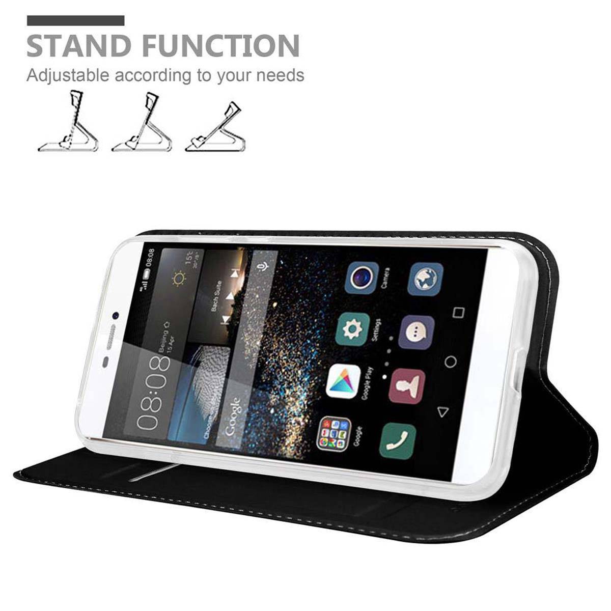 Cadorabo Handyhülle für Huawei P8 Schutz Hülle in Schwarz Cover Etui Book Case Booklet