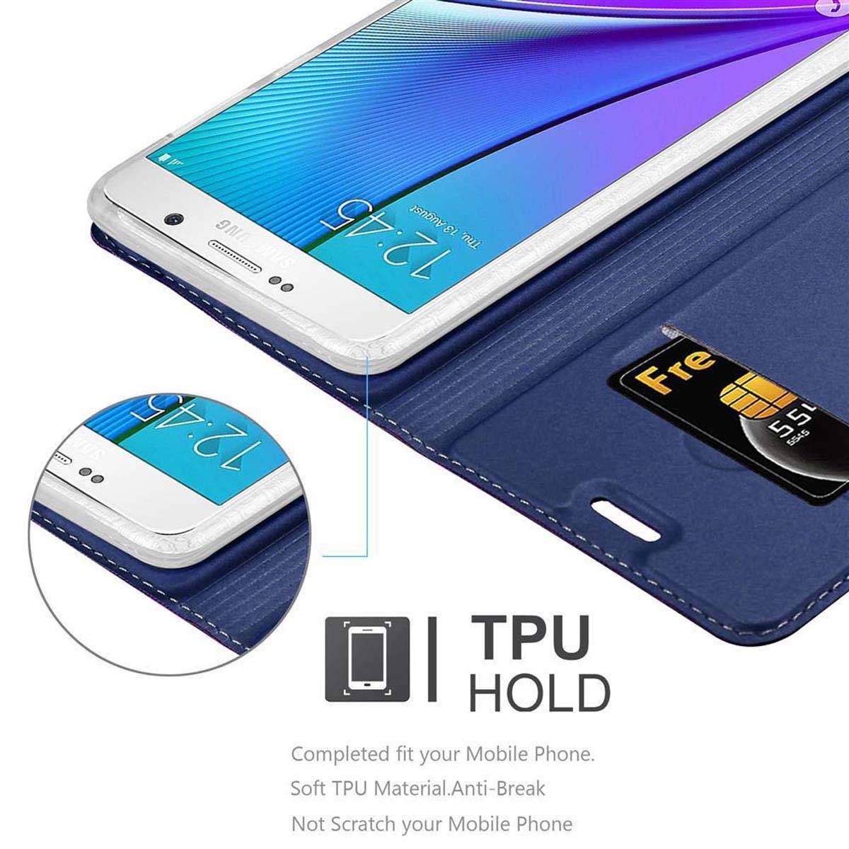 Cadorabo Handyhülle für Samsung Galaxy NOTE 5 Schutz Hülle in Blau Cover Etui Book Case Booklet