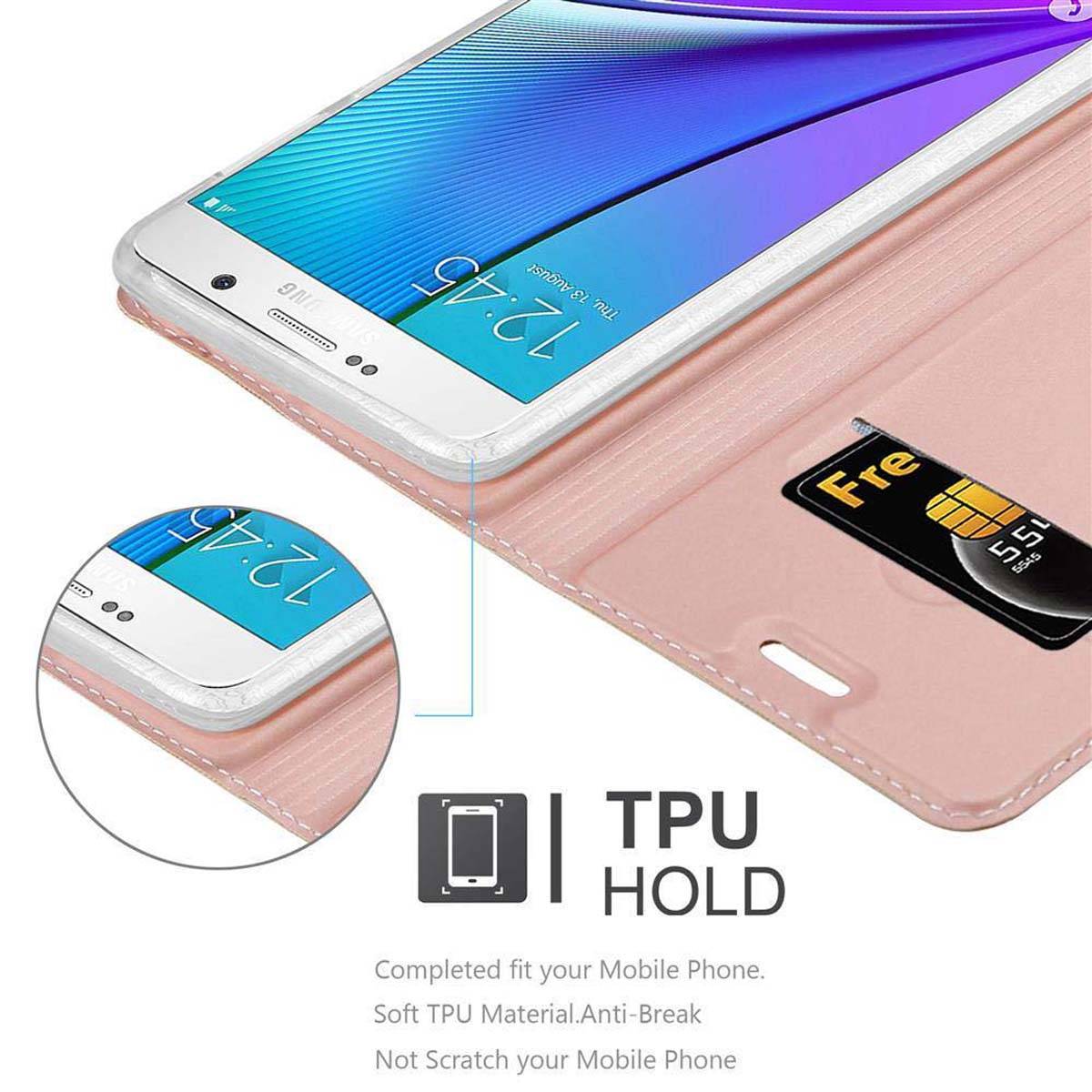 Cadorabo Handyhülle für Samsung Galaxy NOTE 5 Schutz Hülle in Rosa Cover Etui Book Case Booklet