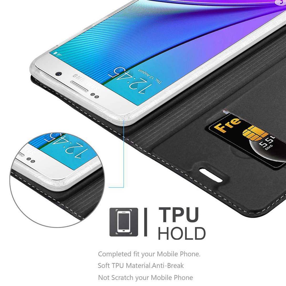 Cadorabo Handyhülle für Samsung Galaxy NOTE 5 Schutz Hülle in Schwarz Cover Etui Book Case Booklet