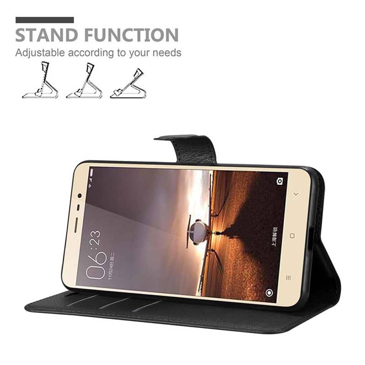 Cadorabo Hülle für Xiaomi RedMi PRO Schutz Hülle in Schwarz Handyhülle Etui Case Cover Magnetverschluss