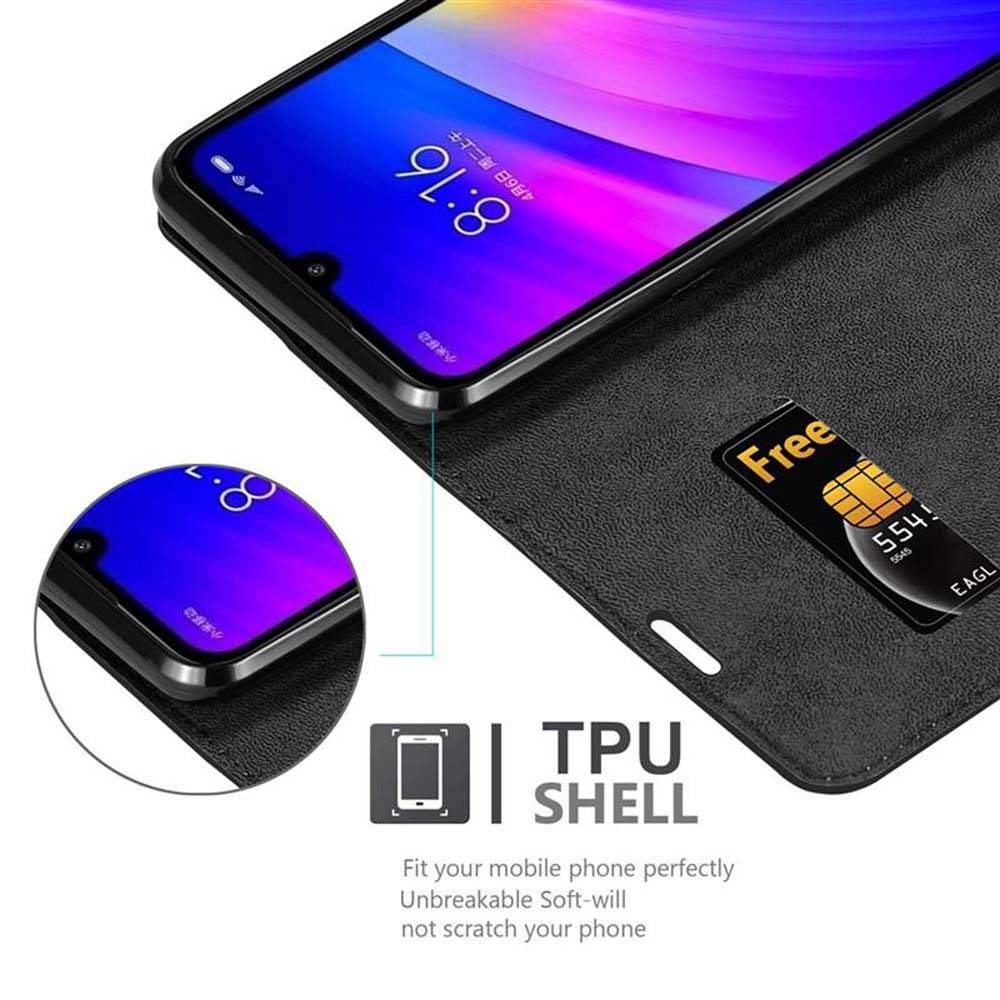 Cadorabo Hülle für Xiaomi RedMi 7 Schutz Hülle in Schwarz Handyhülle Etui Case Cover Magnetverschluss