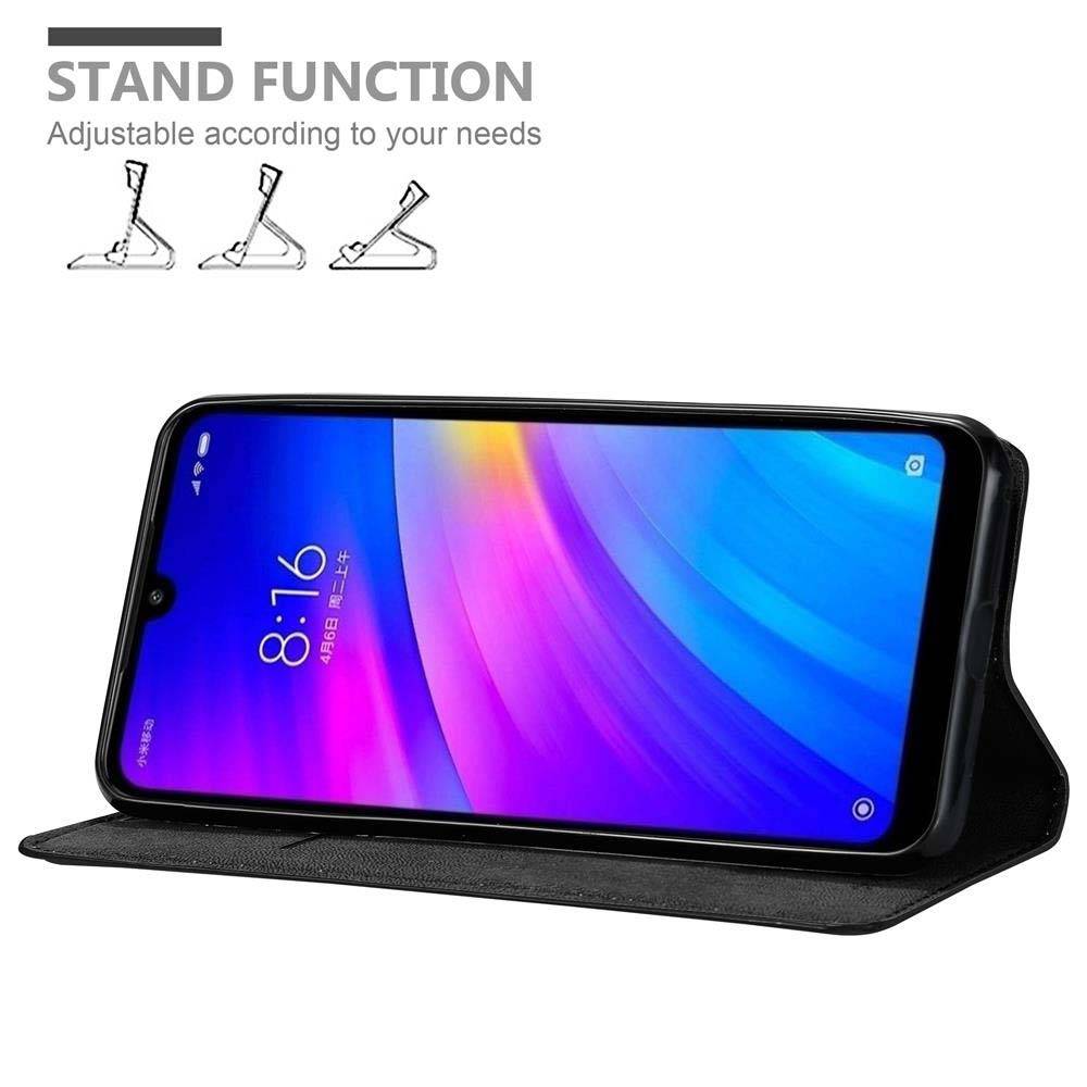 Cadorabo Hülle für Xiaomi RedMi 7 Schutz Hülle in Schwarz Handyhülle Etui Case Cover Magnetverschluss
