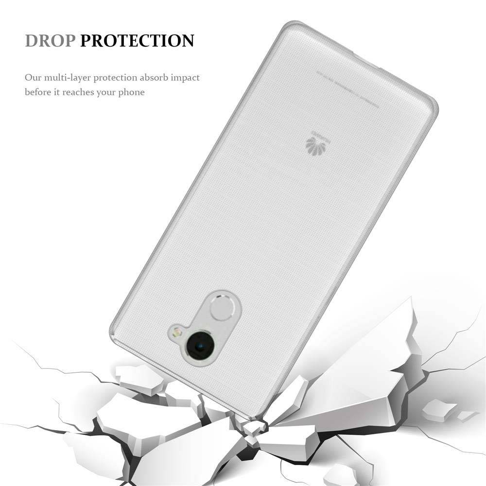 Cadorabo Hülle für Huawei Enjoy 7 PLUS Schutz Hülle in Transparent Schutzhülle TPU Silikon Cover Etui Case