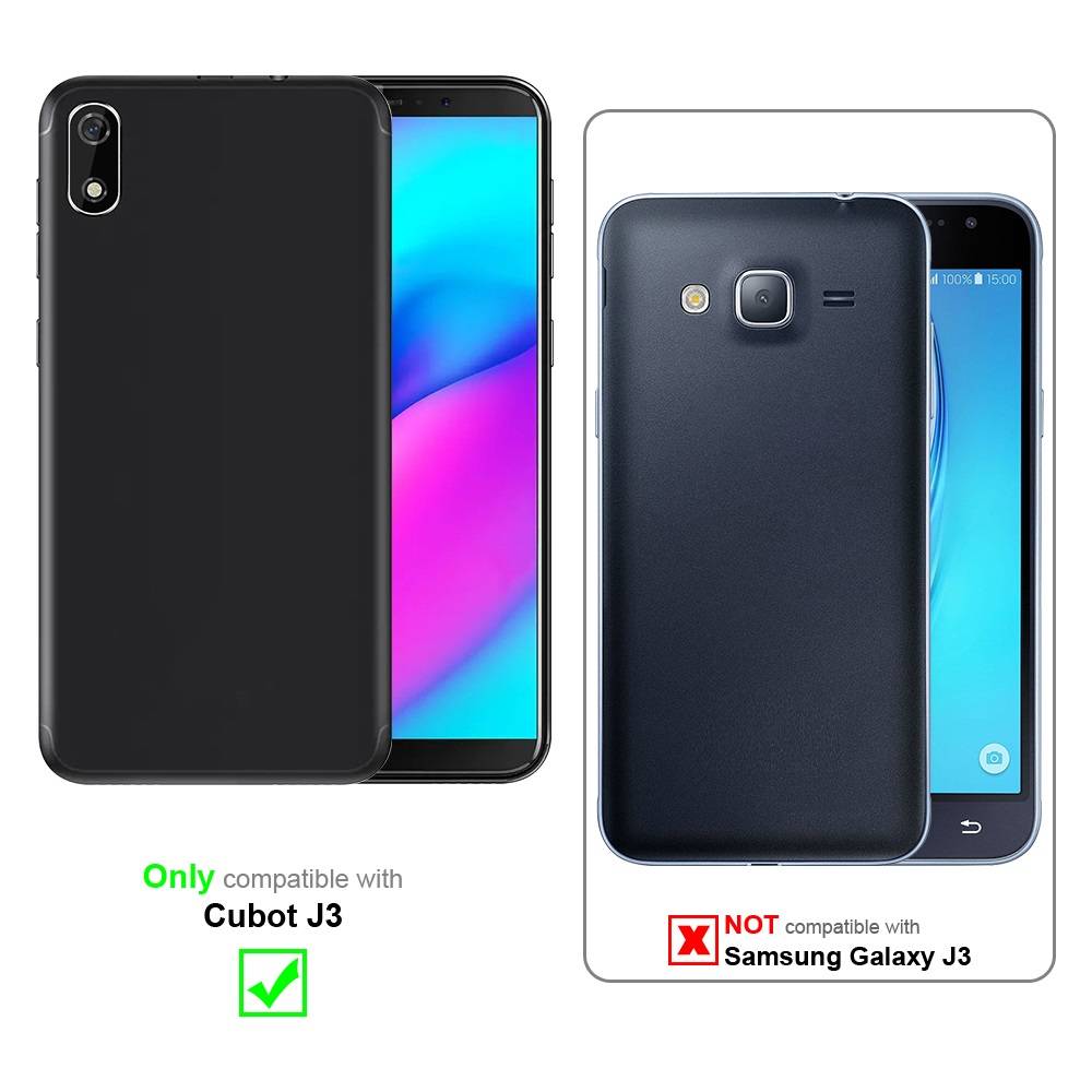 Cadorabo Hülle für Cubot J3 Schutz Hülle in Schwarz Handyhülle Etui Case Cover Magnetverschluss