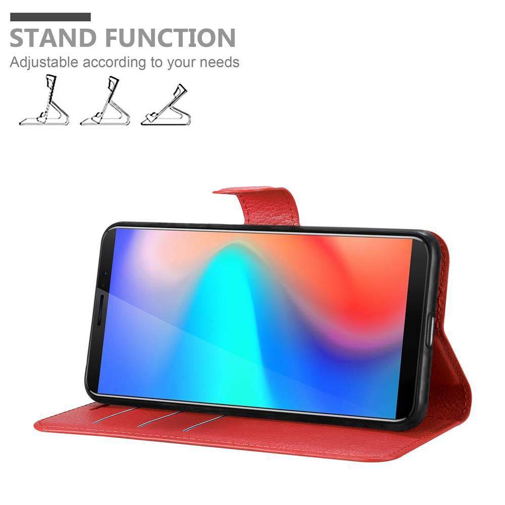 Cadorabo Hülle für Cubot J3 PRO Schutz Hülle in Rot Handyhülle Etui Case Cover Magnetverschluss