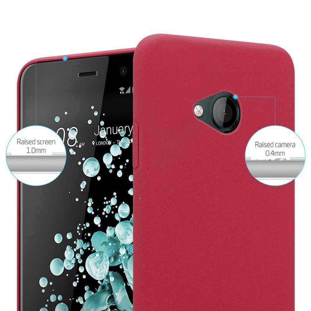 Cadorabo Schutzhülle für HTC U PLAY Hülle in Rot Etui Hard Case Handyhülle Cover