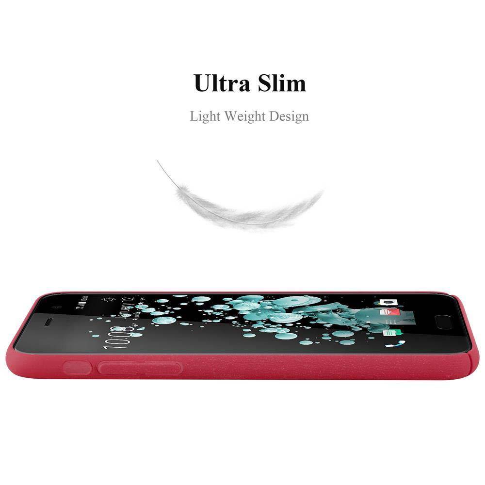 Cadorabo Schutzhülle für HTC U PLAY Hülle in Rot Etui Hard Case Handyhülle Cover