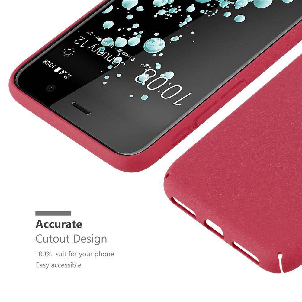Cadorabo Schutzhülle für HTC U PLAY Hülle in Rot Etui Hard Case Handyhülle Cover