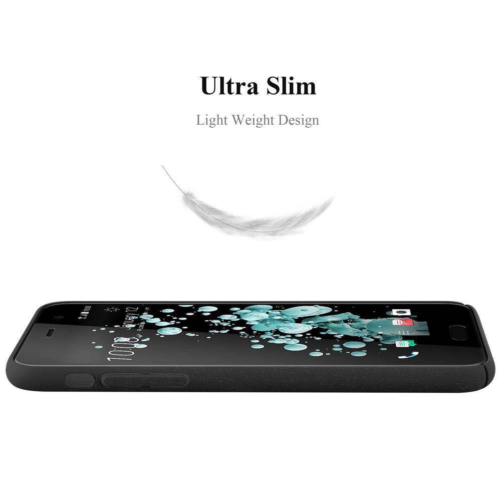 Cadorabo Schutzhülle für HTC U PLAY Hülle in Schwarz Etui Hard Case Handyhülle Cover