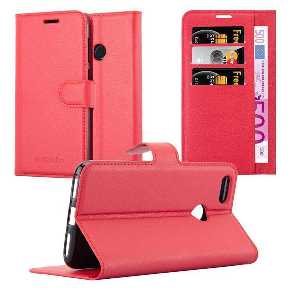 Cadorabo Hülle für Huawei Enjoy 7 Schutz Hülle in Rot Handyhülle Etui Case Cover Magnetverschluss