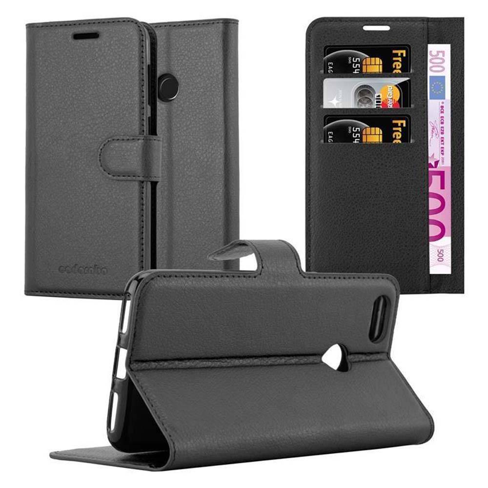 Cadorabo Hülle für Huawei Enjoy 7 Schutz Hülle in Schwarz Handyhülle Etui Case Cover Magnetverschluss