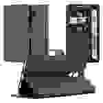 Cadorabo Hülle für Huawei Enjoy 7 PLUS Schutz Hülle in Schwarz Handyhülle Etui Case Cover Magnetverschluss