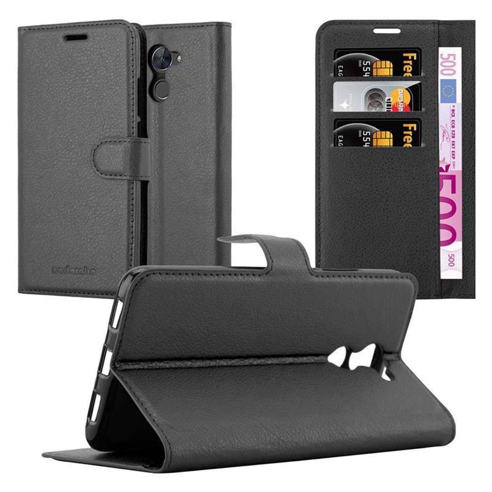 Cadorabo Hülle für Huawei Enjoy 7 PLUS Schutz Hülle in Schwarz Handyhülle Etui Case Cover Magnetverschluss