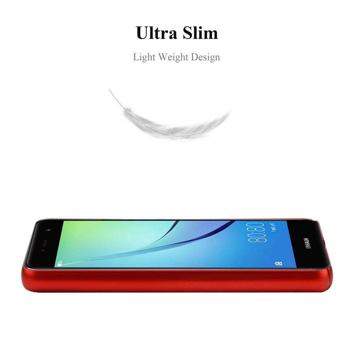 Cadorabo Hülle für Huawei NOVA Schutzhülle in Rot Hard Case Handy Hülle Etui