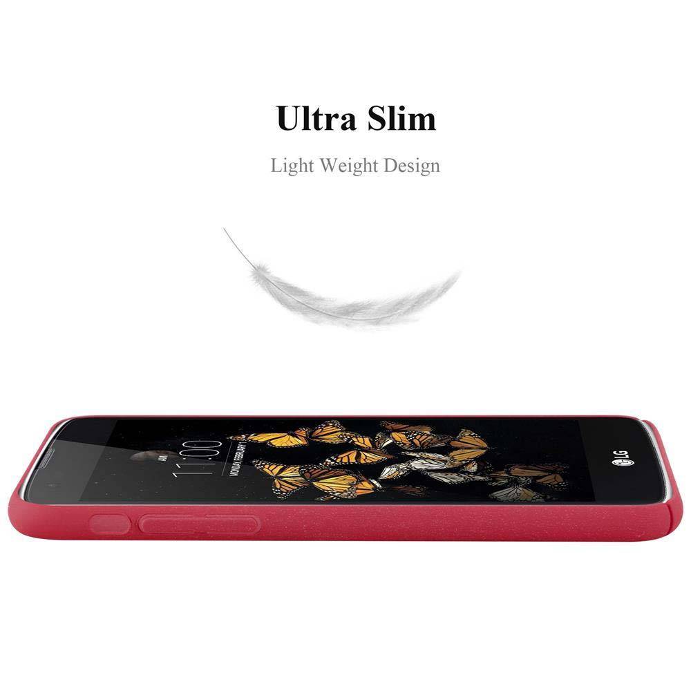 Cadorabo Schutzhülle für LG K8 2016 Hülle in Rot Etui Hard Case Handyhülle Cover