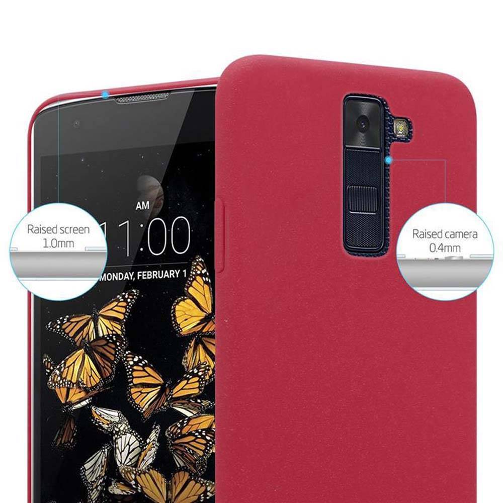 Cadorabo Schutzhülle für LG K8 2016 Hülle in Rot Etui Hard Case Handyhülle Cover