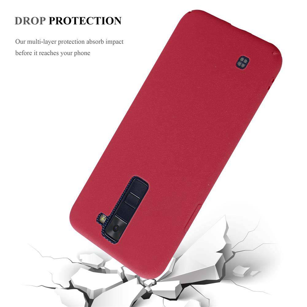 Cadorabo Schutzhülle für LG K8 2016 Hülle in Rot Etui Hard Case Handyhülle Cover