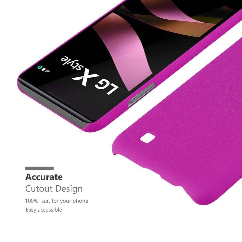 Cadorabo Schutzhülle für LG X POWER Hülle in Pink Etui Hard Case Handyhülle Cover