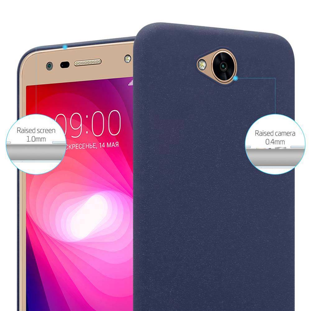 Cadorabo Schutzhülle für LG X POWER 2 Hülle in Blau Etui Hard Case Handyhülle Cover