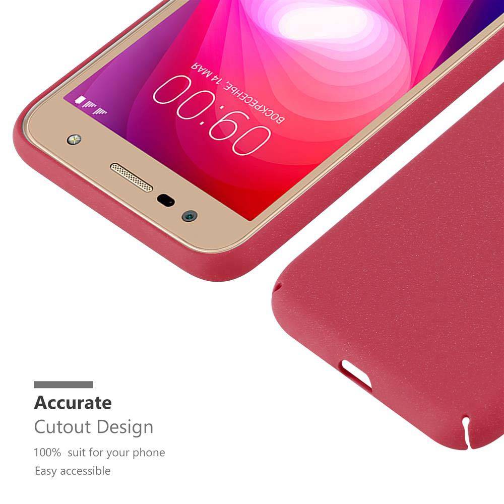 Cadorabo Schutzhülle für LG X POWER 2 Hülle in Rot Etui Hard Case Handyhülle Cover