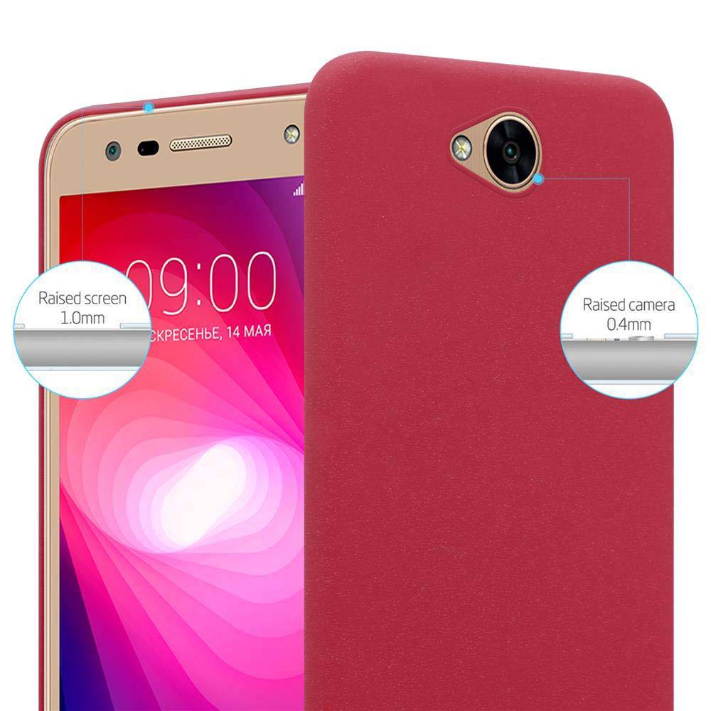 Cadorabo Schutzhülle für LG X POWER 2 Hülle in Rot Etui Hard Case Handyhülle Cover